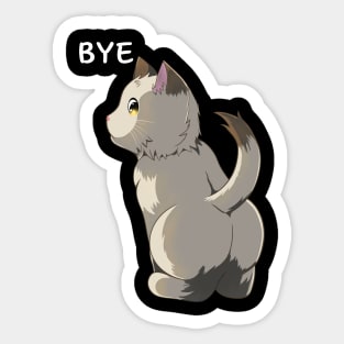 Bye, Cute Cat Butt Sticker